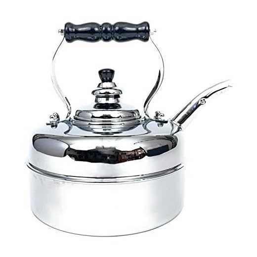 Simplex Kettles Kensington Solid Copper No. 3 Chrome Plated Finish 1.9 Quart Teakettle