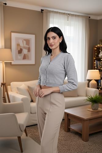 Image of Women Winter Wear V-Neck Full Sleeves Regular Fit Woollen Blouse