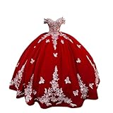 Mauuwy Red Embroidered Velvet Quinceanera Dress 2024 Gold 3D Floral Quince Ball Gown Corset Sweet 16 Birthday Party Vestidos De 15 Anos Charro Mexican Size 8