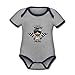 Spreadshirt Fils Futur Motard comme Papa Body Bébé Bio Manches Courtes, 6-9 Mois, Gris chiné/Bleu Marine