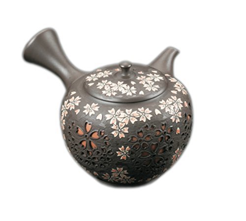 Amazon｜常滑焼 急須 0-129 舜園 17号 黒丸六角印籠桜透急須