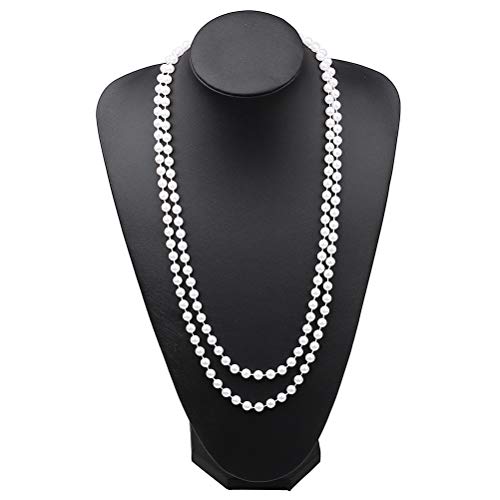 nuoshen 5 Pieces 1920 Accessories Set, 1920s Fashion Flapper Headband Cigarette Holder Long Gloves Pearl Necklace Great Gatsby Accessories for Women(Black) - Image 5