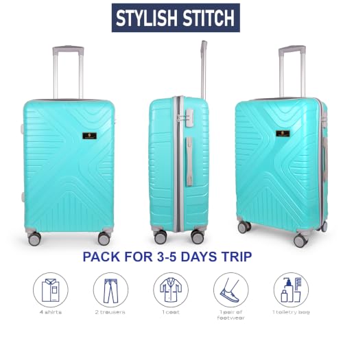Image of Large Check-in Suitcase Light Green Polypropylene 74 cm with 8 Wheel Spinner and Number Lock