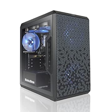AVGPC PC para jogos Q-Box Series (Q-Box_5600G) AMD Ryzen 5 5600G 6-Core Cezanne 6-Core 3,9 GHz com placa de vídeo AMD Radeon com cooler líquido 8GB DDR4 500GB SSD Windows 10