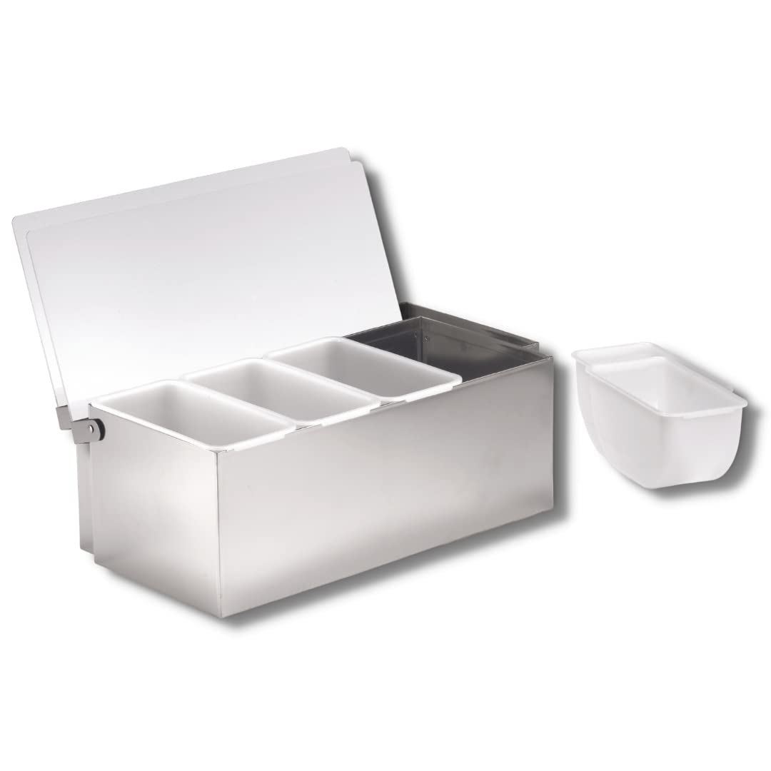 Porte-condiments TableCraft 1603 : organisateur de table métallique 4 compartiments