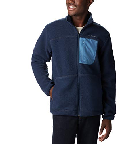 Columbia Men's Rugged Ridge Sherpa Fleece, Collegiate Navy, Scout Blue, Buffalo, Medium