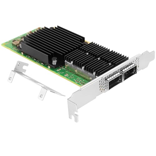 Euqvos 100Gb Nic for Mellanox MCX556A ConnectX-5 Chipset, VPI EDR InfiniBand 100GbE Dual-Port QSFP28, PCIe4.0 x16 InfiniBand/Ethernet Adapter Card Supports Windows Server/Linux/VMware