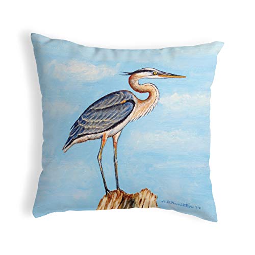 12 x 12 in. Blue Heron on Stump Small No-Cord Pillow