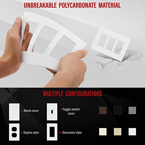 image for ENERLITES Screwless Decorator Wall Plates Child Safe Outlet Covers, Gl