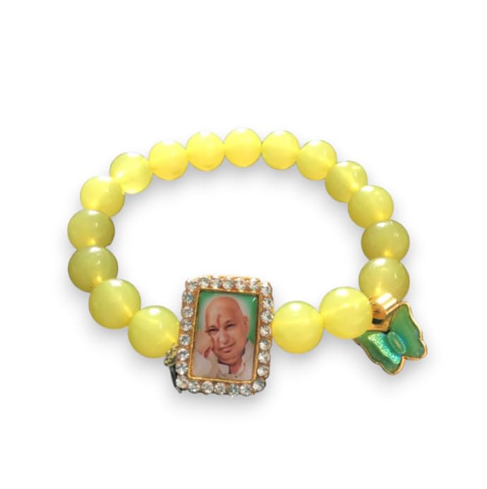 Guruji Swaroop Braclet of Yellow Pearl with Butterfly Charm | Pack of 1 | *** Summer Collection *** (B0CZYY68DC) Amazon Price History, Amazon Price Tracker