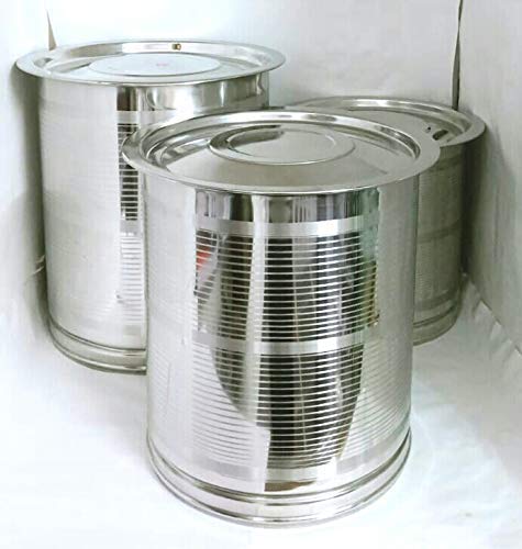 KSJ Stainless Steel Designer Water Storage Tank for Atta Grains Grocery Flour | Perfect vertical canister Tash Tanki for kitchen storage