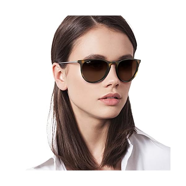 Ray-Ban RB4171 Erika Round Sunglasses, Dark Rubber Tortoise/Brown Gradient, 54 mm - Image 7