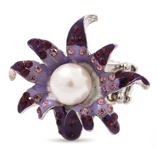 Bague flexible lys violet pour sublimer vos tenues de soirée et du quotidien