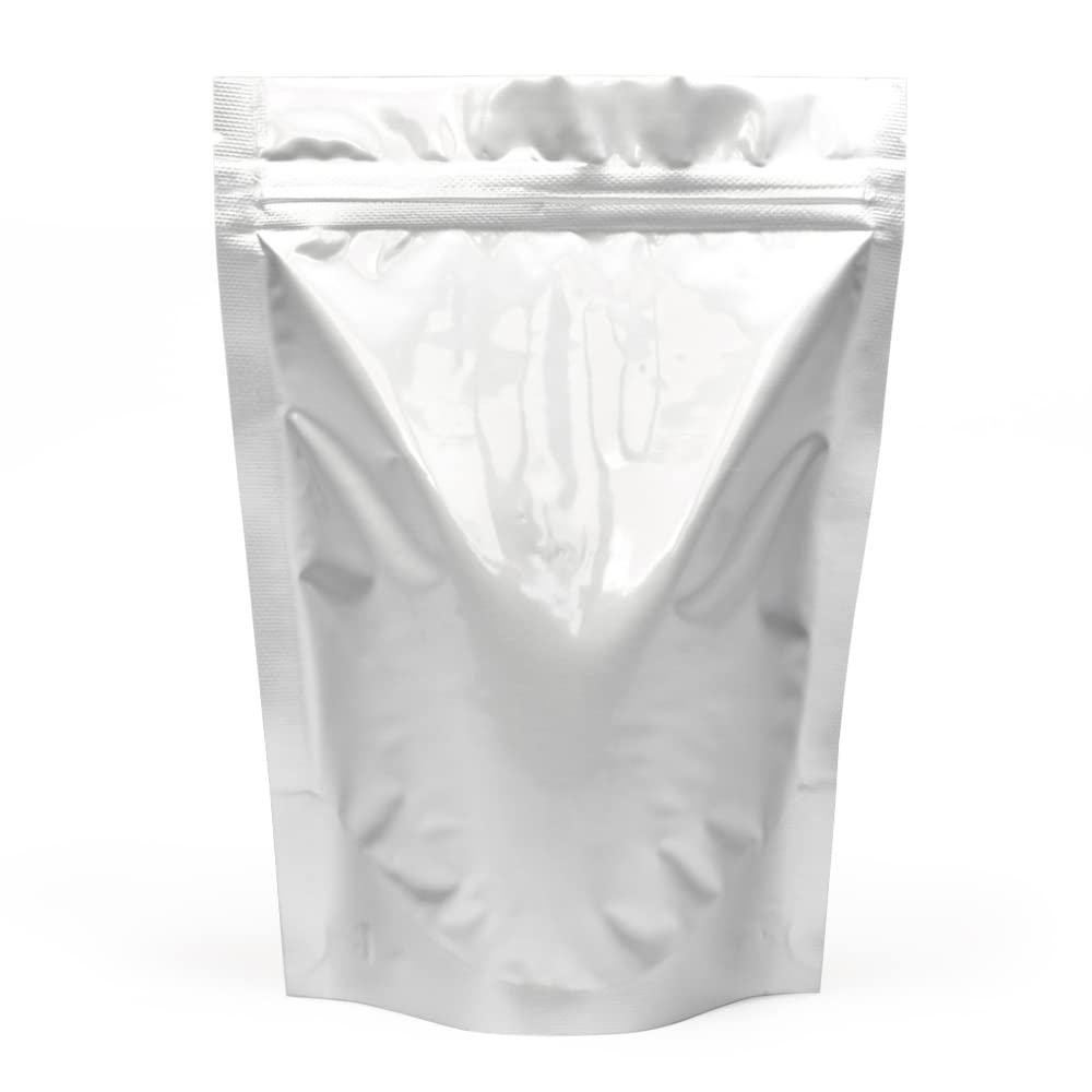 Evergreen Goods Aluminium Foil Food Storage Packaging Bags | Reusable Pouches, Heat-Sealable, Stand Able, Zip Lock Bags with Tear Notch | Tea, Coffee Beans, Nuts (100, 130 x 180 mm)