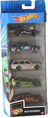 Hot Wheels Nightburnerz Lot de 5 voitures en métal pour collectionneur