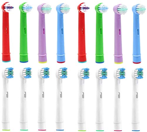 VINFANY 電動歯ブラシ 替えブラシ ブラウン オーラルB 対応 替えブラシ 互換ブラシ ベーシックブラシ EB20 8本大人用+8本子供用