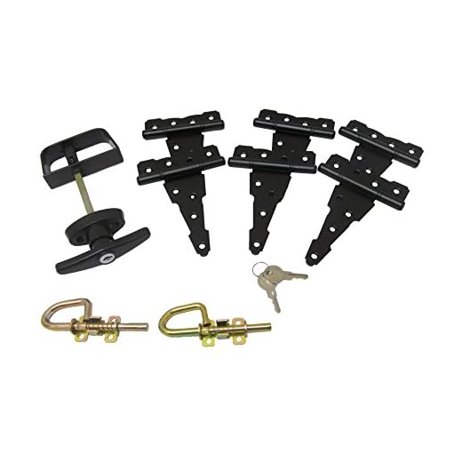 Shed Windows and More Double Door Colonial Hardware Kit (6" Hinges), Shed Hinges, T Handle, Barrel Bolts