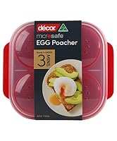 Décor 225000-004 Decor Microsafe Microwave Steam Egg Poacher, Red