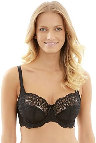 Panache Womens Andorra Wired Full Cup (5675) Balconette Bra, Black, 34FF US