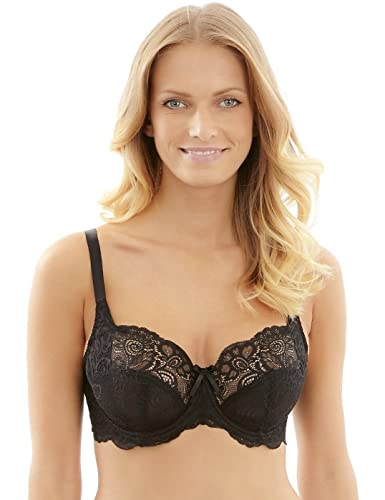Panache Womens Andorra Wired Full Cup (5675) Balconette Bra, Black, 34Ff Us #TOP3