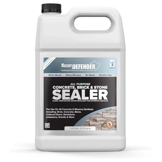 All Purpose Concrete, Brick & Stone Sealer, Clear Penetrating Water Sealant for Porous, Exterior, Brick, Concrete, Stone, Cultured Stone, Sandstone, Limestone & Granite Siloxane Sealer, 1 Gallon