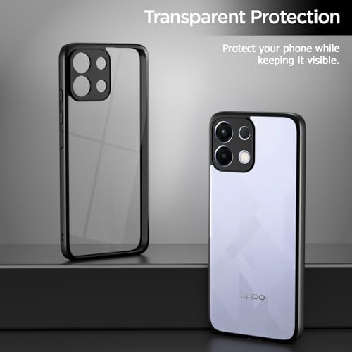 Image of Pikkme Back Cover Compatible with Oppo K13 5G Shockproof Sleek Hybrid Armor Bumper Case(Black)