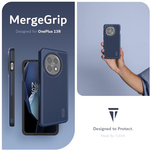 Image of TUDIA [MergeGrip Designed for OnePlus 13R Back Cover 5G (2025) - [Military Grade Drop Tested] Dual Layer Shockproof Slim Rugged Tough Heavy Duty Protective Phone Case - Indigo Blue