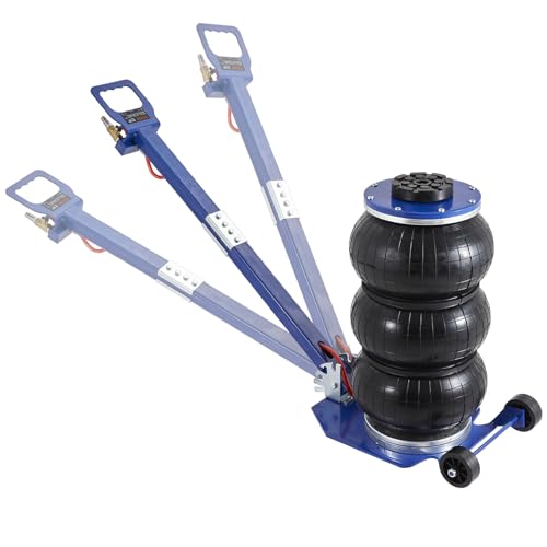 VEVOR Gato Neumático Carga de 3T Elevación de 140-450 mm Gato de Aire para Coche 0,8-1,0 MPa con 3 Cojines de Aire Mango Ajustable Elevador Rápido para Reparación Mantenimiento Coche SUV Taller Garaje