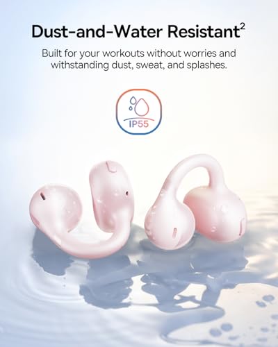 Image of Baseus Bass BC1 Open Ear Earbuds Clip-On Headphones, Open-Ring Comfort with Tri-Curve Snug Clip, Powerful Sound with SuperBass, 4-Mic Clear Calls, IP55 Waterproof, 38H Playtime, Lightweight
