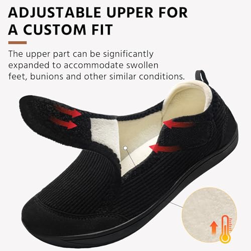 Comfortable Wide Diabetic Shoes for Women Mes,Barefoot House Shoes Slippers for Women Indoor Outdoor,Adjustable Zero Drop Edema Shoe for Neuropathy, Breathable Nursing Shoe Wide Width Casual Sneakers by CJROSM - Image 3