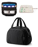 Trahzia Wearable Breast Pump Bag Compatible with Momcozy/Medela/Elvie, Portable Pumping Bag with Cooler Compartment, Breast Pump Carrying Case with Drying Mat for Work, Travel and Family Use, Black