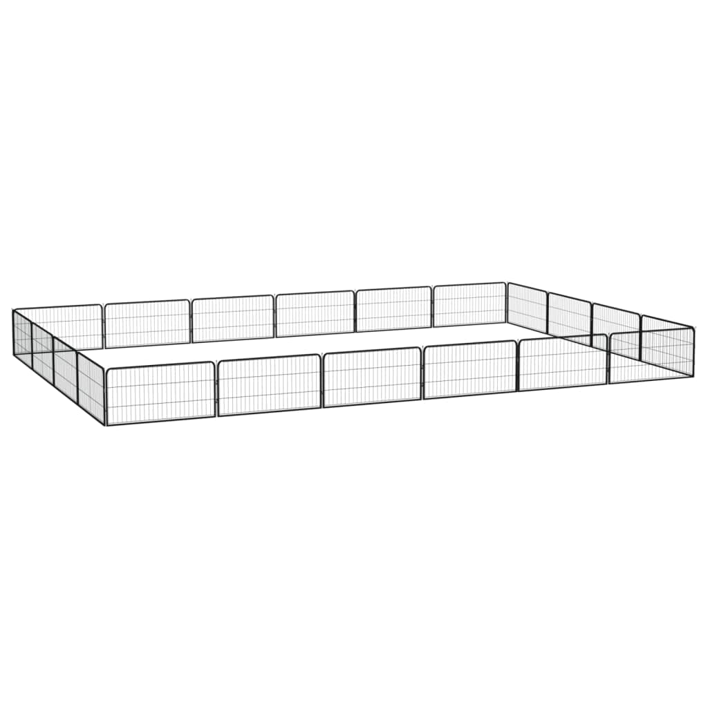 20-TLG. Perrera para perros de acero negro, 100 x 50 cm, plegable, exterior e interior, cercado con protección y seguridad para cachorros y perros grandes, versátil, resistente y duradero