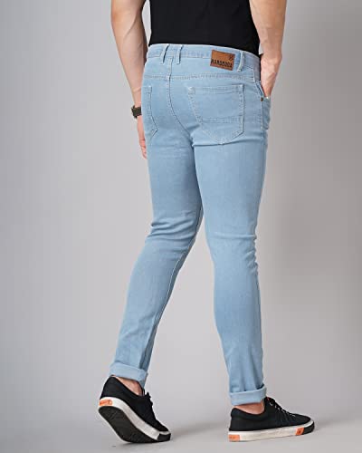 Image of Hardsoda by The Indian Garage Co Men Slim Fit Solid Mid-Rise Stretchable Jeans