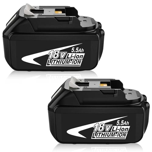 2X 18V 5.5 Ah BL1860B Reemplazo para Makita Batería 18V BL1860B BL1850B BL1860 BL1850 BL1840 BL1830