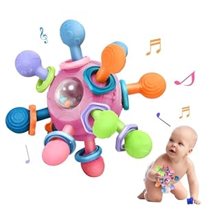 Baby Montessori Teething Toys for 0-6 6-12 Months Infant Teethers Sensory Toys for Babies 0 3 6 9 12 18 Months Newborn Learning Developmental Chew Rattle Toys Shower Gifts for 1 2 Year Old Girls Boys