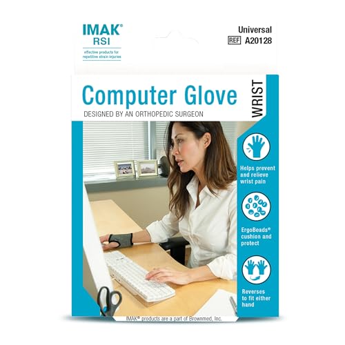 Brownmed IMAK RSI Computer Glove - Wrist Brace for Carpal Tunnel Relief - Compression Glove for Wrist & Hand Support