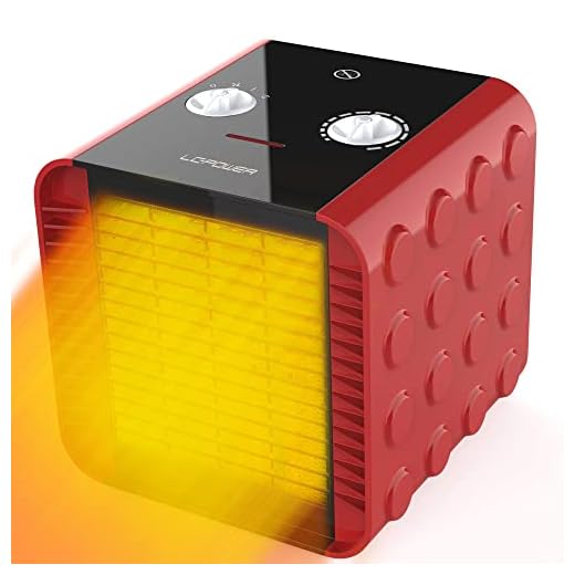 Space Heater Indoor Safe,LCPOWER Portable Electric Heater Low Wattage,Cube Heater Silent Desk Heater with Adjustable Thermostat,Overheat and Tip-Over Protection,ETL Certified PTC Fasting Heating Ceramic Heater for Office Home Bathroom and Bedroom Floor Desk Indoor Use(Red,750W/1500W)in Winter