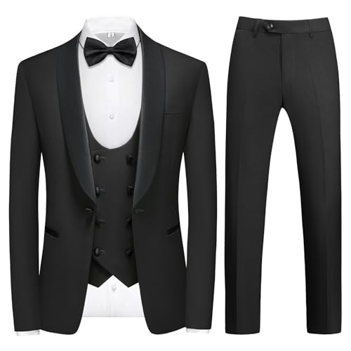 Rogers & Morris Tuxedo Suits for Men Solid 4 Piece Regular Fit Formal Set
