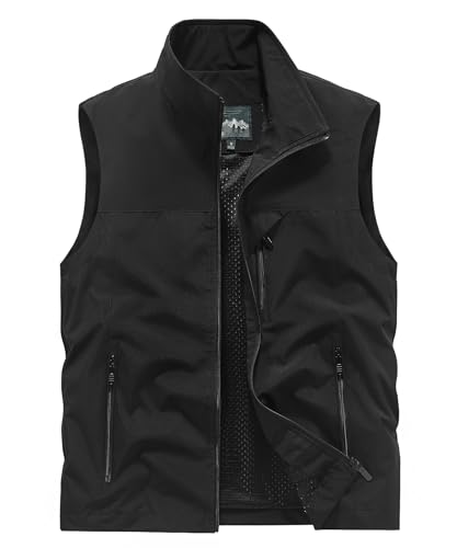 OlyljpinZ Herren Weste Outdoor Anglerweste Leicht Atmungsaktiv Multifunktionsweste Freizeit Jagd Trekking Fotografie Sportweste Camping Wander Safari Weste Sommer Freizeitweste Ärmellose Jacke
