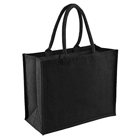 Westford Mill W407 Jute Classic Shopper - Black/Black Cover