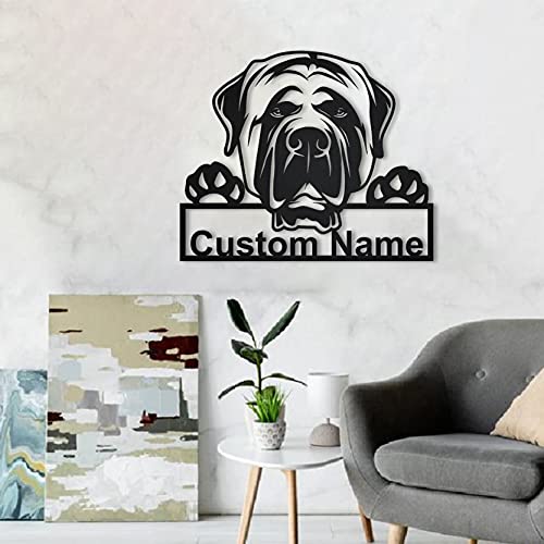 Art personnalisé de signe en en bois de chien de mastiff anglais | Signe en en bois de chien de mastiff anglais personnalisé | Cadeau de chien | Cadeau d'anniversaire | Animaux Drôle