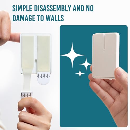 Image of TAILI Picture Hangers 4 Pack(10 Strips), Adhesive Picture Hanging Hooks Without Nails, No Damage Sawtooth Hangers, Art Hanger Hooks for Bathroom Kitchen Home Door Closet, White