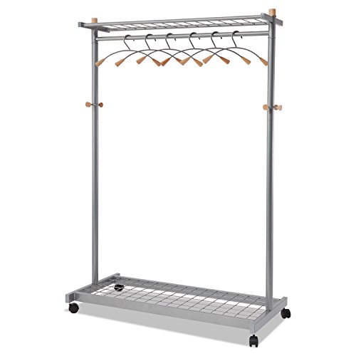 Alba PMLUX6 Vestiaire Mobile Gris Métal / Bois Clair Livre avec 6 Cintres