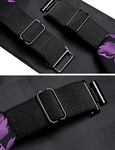 Image of Barry.Wang Men Silk Paisley Cummerbund and Pre-tied Bowtie Handkerchief Cufflink Set for Tuxedo