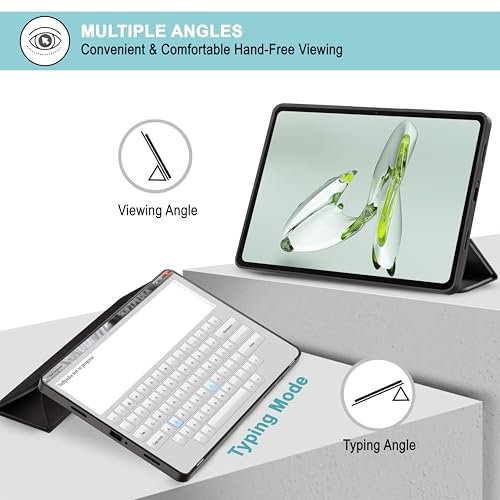 Image of CEDO Tri-Fold for OnePlus Pad Go (11.35 in) Smart Case Flip Cover with Multi Viewing Angles Stand | Leather Finish | Heat Dissipation | TPU Backcover (Black)