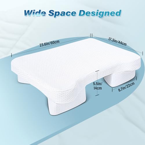 SAHEYER Side Sleeper Pillow with Arm Hole, Memory Foam Pillow for Neck and Shoulder Pain Relief, Multi-Angle Armholes Pillow for Many Sleeping Positions, Ergonomic Support Pillow
