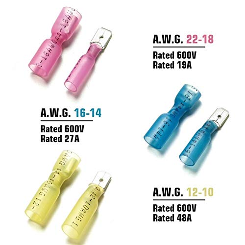 Kit Connecteurs Bornes Anti Corrosion Étanche Rétractable Chaleur 100pcs