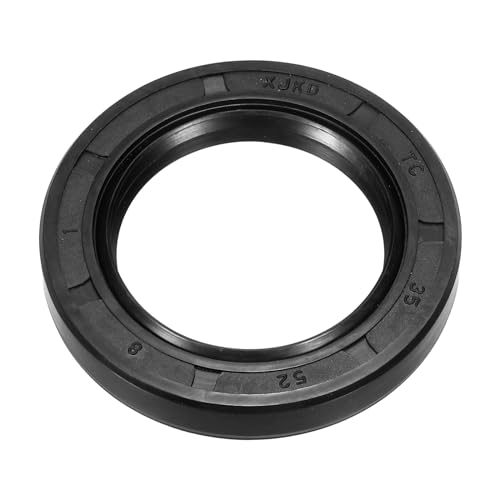 PATIKIL Aceite Sello, 35mm x 52mm x 7mm Nitrilo Caucho Cubierta Doble Labio Resorte Cargado TC Aceite Eje Sello para Rodamiento Eje, Negro