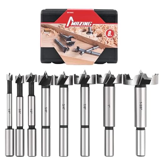 MAZING 8PCS Forstner Drill Bit Set for Woodworking, Auger Opener Round Shank Drilling Cutting Tool Set, Alloy Steel Forstner Bit Set Ideal for Hard & Soft Wood,Plastic,Plywood