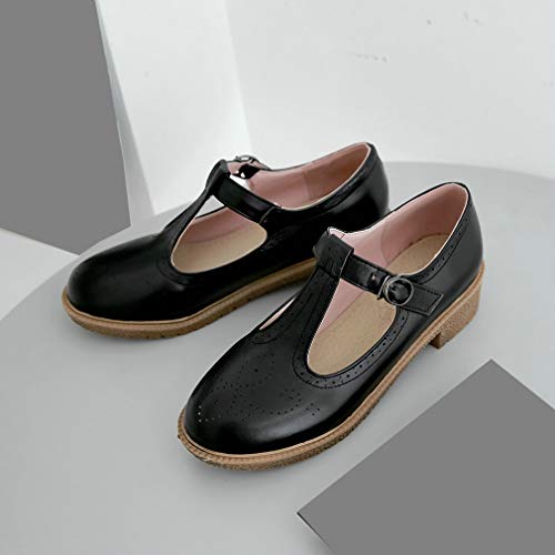 Parisuit Womens T Strap Mary Jane Low Heels Pumps Vintage Chunky Oxfords Dress Shoes3